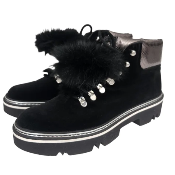 Pollini Velvet Lace Up Booties - Picture 10 of 11